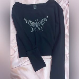 Shien Butterfly Cropped Top
